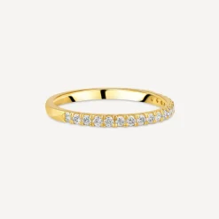 18ct Yellow Gold 1.7mm 0.20ct Diamond Split Claw Wedding Ring