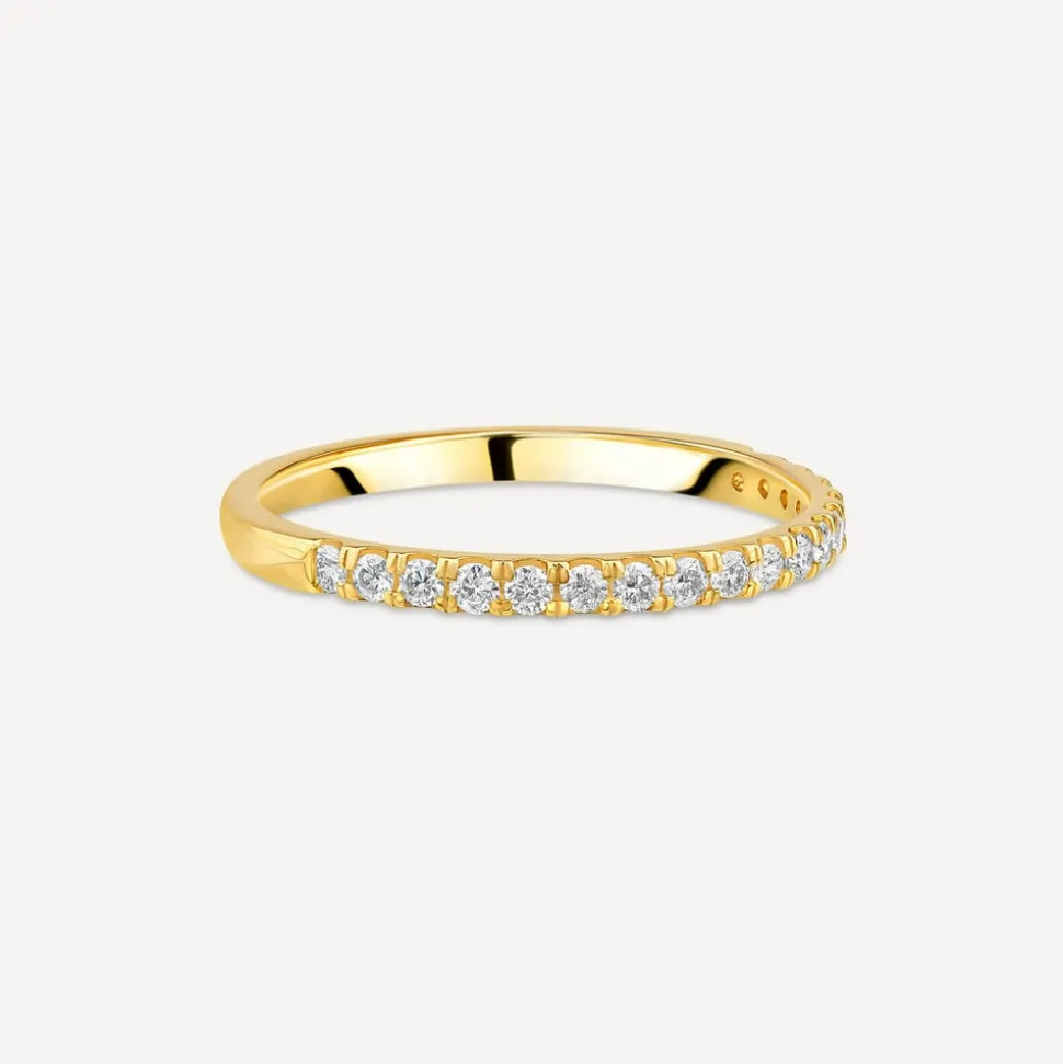 18ct Yellow Gold 1.7mm 0.20ct Diamond Split Claw Wedding Ring