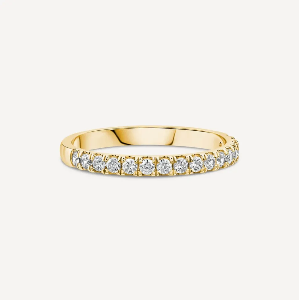 18ct Yellow Gold 2mm 0.25ct Diamond Split Claw Wedding Ring