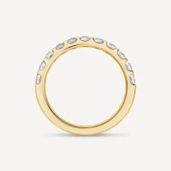 18ct Yellow Gold 3mm 0.75ct Diamond Split Claw Wedding Ring
