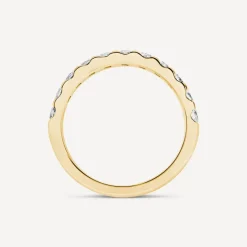 9ct Yellow Gold 3mm 0.70ct Diamond Triangle Claw Wedding Ring