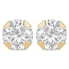 9ct Yellow Gold 5mm Four Claw Cubic Zirconia Stud Earrings