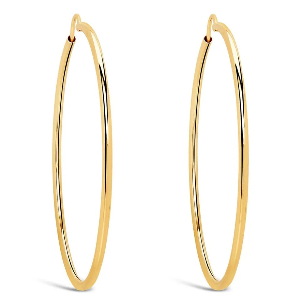 9ct Yellow Gold 40mm Hoop Earrings