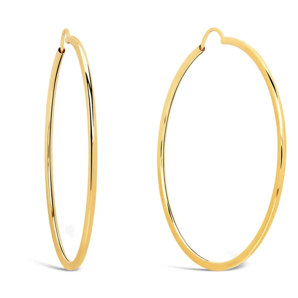 9ct Yellow Gold 40mm Hoop Earrings