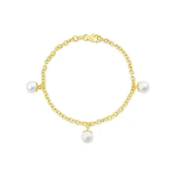 9ct Yellow Gold 8mm Pearl T-Bar Bracelet