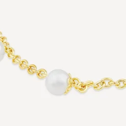 9ct Yellow Gold 8mm Pearl T-Bar Bracelet