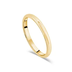 9ct Yellow Gold 2mm Plain Band D-Shape Ring