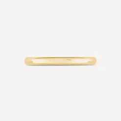 9ct Yellow Gold 2mm Plain Band D-Shape Ring