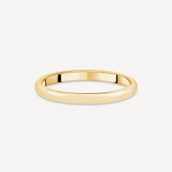 9ct Yellow Gold 2mm Plain Band D-Shape Ring