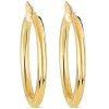 9ct Yellow Gold 20mm Plain Hoop Earrings