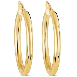 9ct Yellow Gold 20mm Plain Hoop Earrings