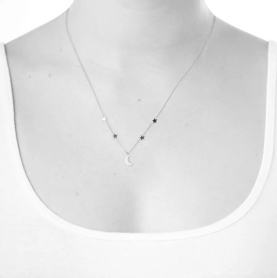 9ct Yellow Gold Moon & Stars Chain Necklet