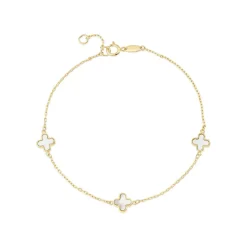 9ct Yellow Gold Mother of Pearl Petal Bracelet