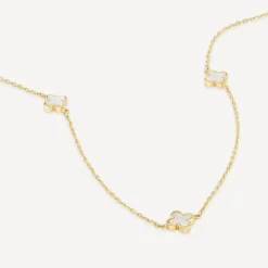 9ct Yellow Gold Mother of Pearl Petal Necklet