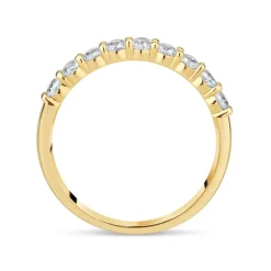 9ct Yellow Gold Nine Stone Cubic Zirconia Eternity Ring