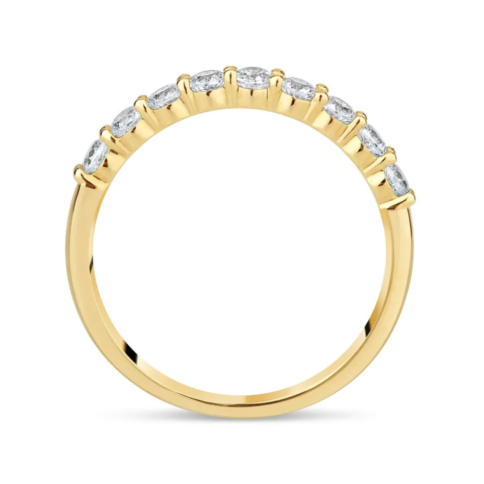 9ct Yellow Gold Nine Stone Cubic Zirconia Eternity Ring