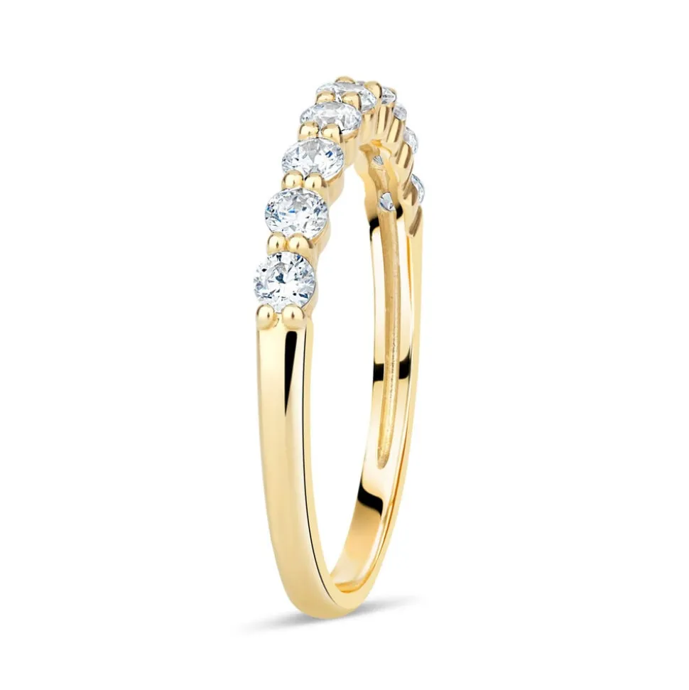 9ct Yellow Gold Nine Stone Cubic Zirconia Eternity Ring