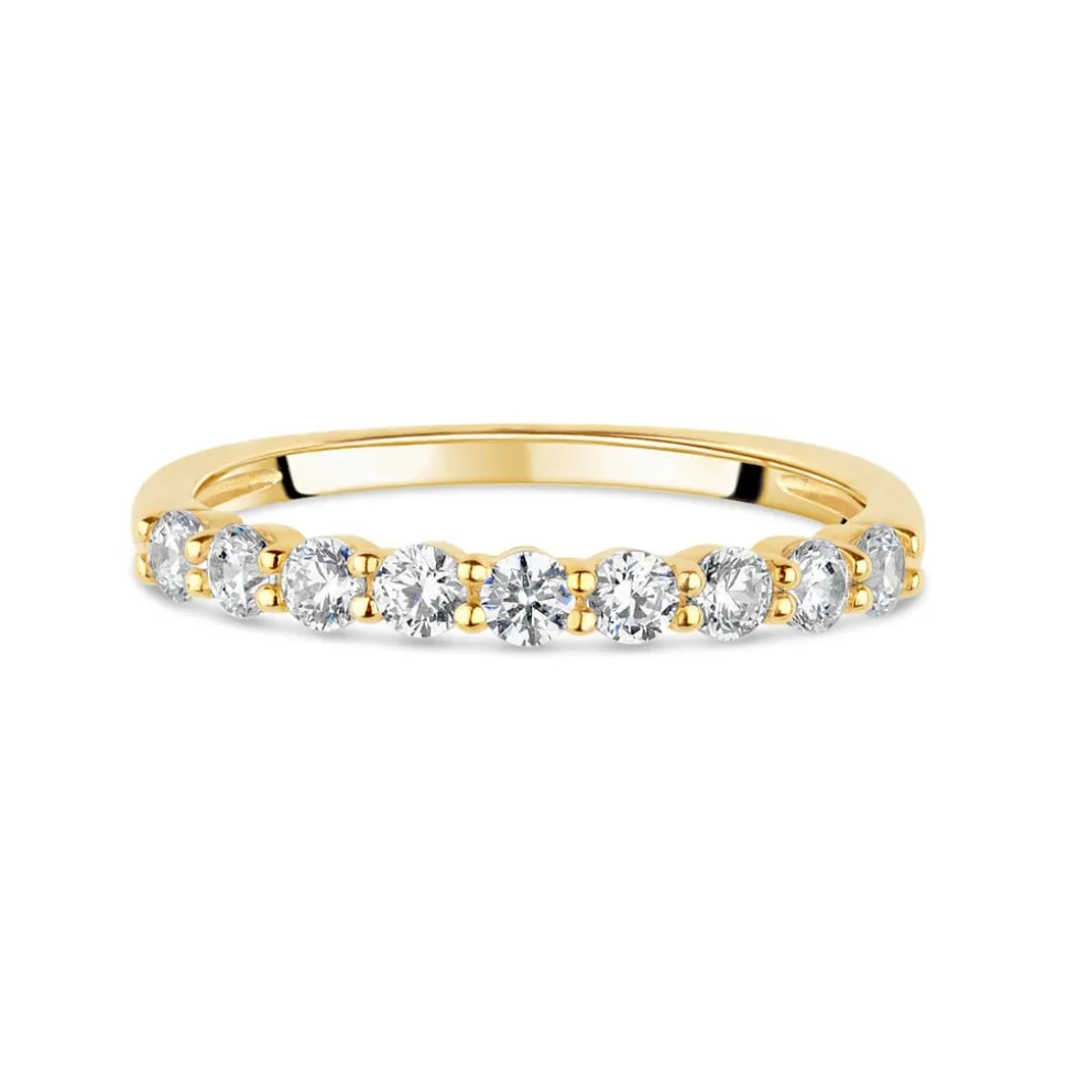 9ct Yellow Gold Nine Stone Cubic Zirconia Eternity Ring