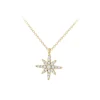 9ct Yellow Gold North Star Cubic Zirconia Set Pendant