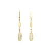 9ct Yellow Gold Oblong Cubic Zirconia Drop Earrings