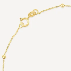 9ct Yellow Gold Oblong Cubic Zirconia Beaded Bracelet