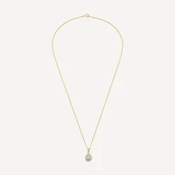 9ct Yellow Gold Opal & Cubic Zirconia Teardrop Pendant