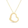 9ct Yellow Gold Open Dangling Heart Necklet