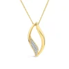 9ct Yellow Gold Open Diamond Flame Pendant