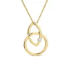 9ct Yellow Gold Open Diamond Interlock Pendant