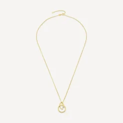 9ct Yellow Gold Open Diamond Interlock Pendant