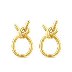 9ct Yellow Gold Open Knot Stud Earrings