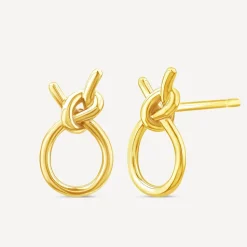 9ct Yellow Gold Open Knot Stud Earrings