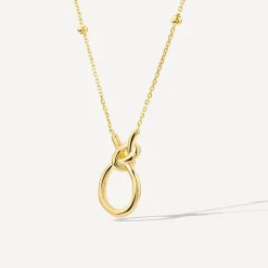 9ct Yellow Gold Open Knot Bead Chain Necklet