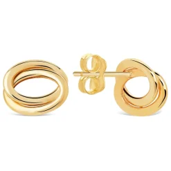 9ct Yellow Gold Open Knot Stud Earrings