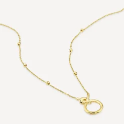 9ct Yellow Gold Open Knot Bead Chain Necklet