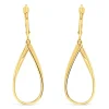9ct Yellow Gold Open Oval Twist Drop Earrings