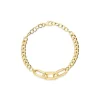 9ct Yellow Gold Oval Centre Links Chain Bracelet