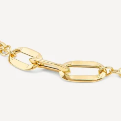 9ct Yellow Gold Oval Centre Links Chain Bracelet