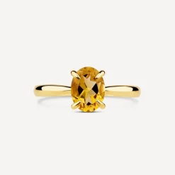 9ct Yellow Gold Oval Citrine Ring