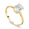 9ct Yellow Gold Oval Cubic Zirconia Promise Ring