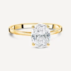 9ct Yellow Gold Oval Cubic Zirconia Promise Ring