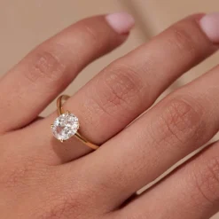 9ct Yellow Gold Oval Cubic Zirconia Promise Ring