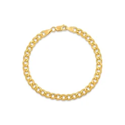 9ct Yellow Gold Oval Curb Chain Bracelet