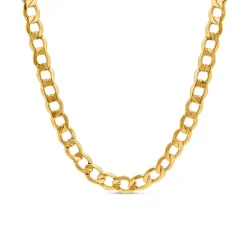 9ct Yellow Gold Oval Curb Chain Necklace