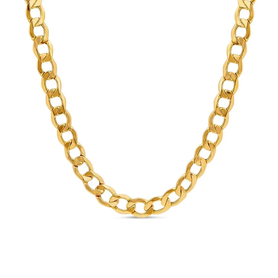 9ct Yellow Gold Oval Curb Chain Necklace