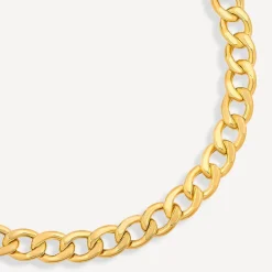 9ct Yellow Gold Oval Curb Chain Bracelet