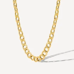 9ct Yellow Gold Oval Curb Chain Necklace