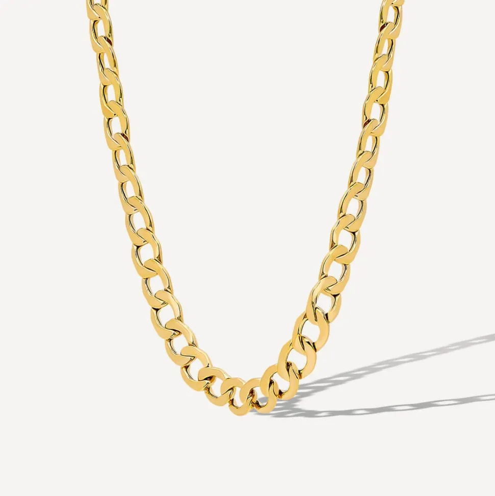 9ct Yellow Gold Oval Curb Chain Necklace