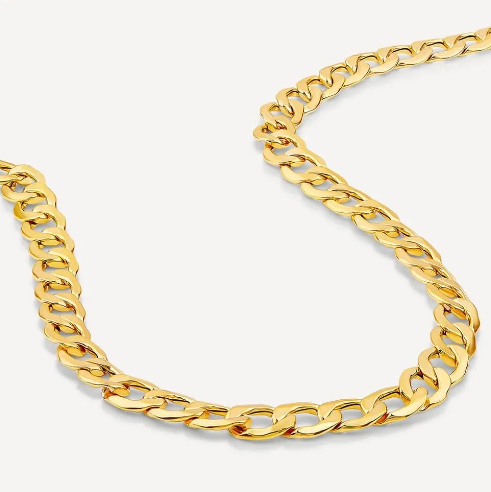 9ct Yellow Gold Oval Curb Chain Necklace