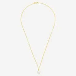 9ct Yellow Gold Oval Freshwater Pearl Classic Pendant